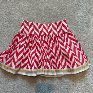 Vibrant Red and White Chevron Skater Skirt - room seven brand